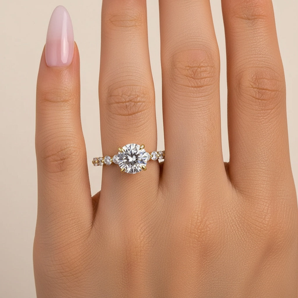Aurevyn 2.0 Ct Yellow Gold Promise Bridal Ring