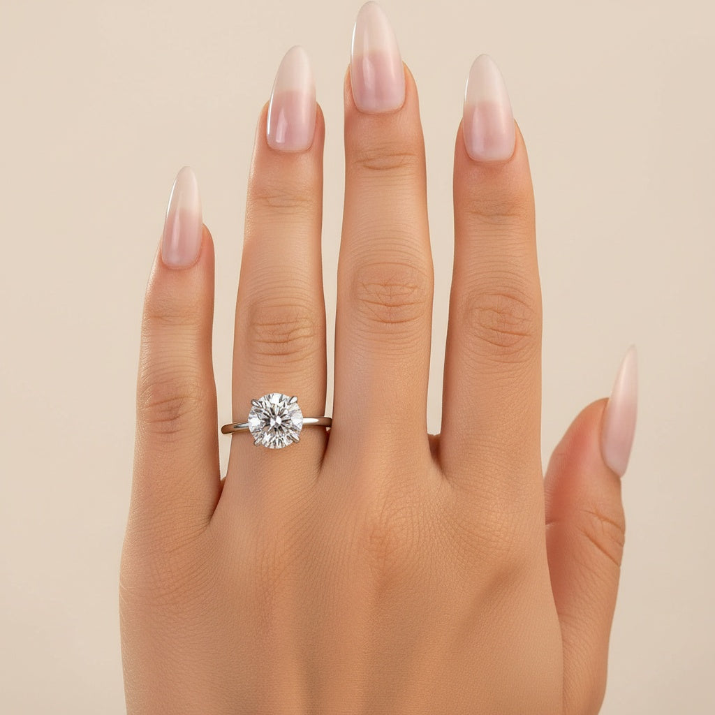 Aurevyn 2.0~4.0 Ct Round Cut White Gold Promise Ring
