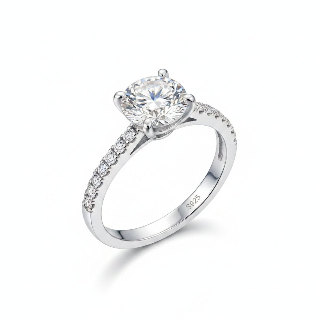 Aurevyn 2.0Ct Round Cut 6 Prong Promise Rings For Women