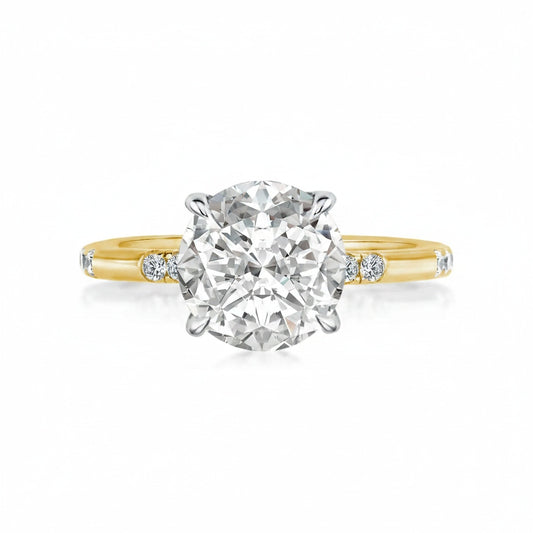 Aurevyn 2.0Ct Round Cut Elegant Two-tone Engagement Ring