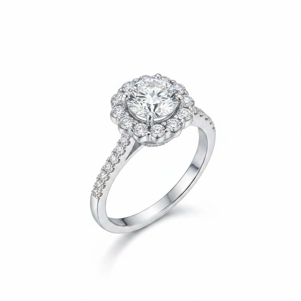 Aurevyn 2.0Ct Round Cut White Gold Travel Promise Ring