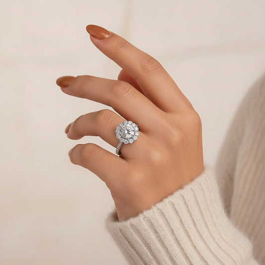 Aurevyn 2.0Ct Round Cut White Gold Travel Promise Ring