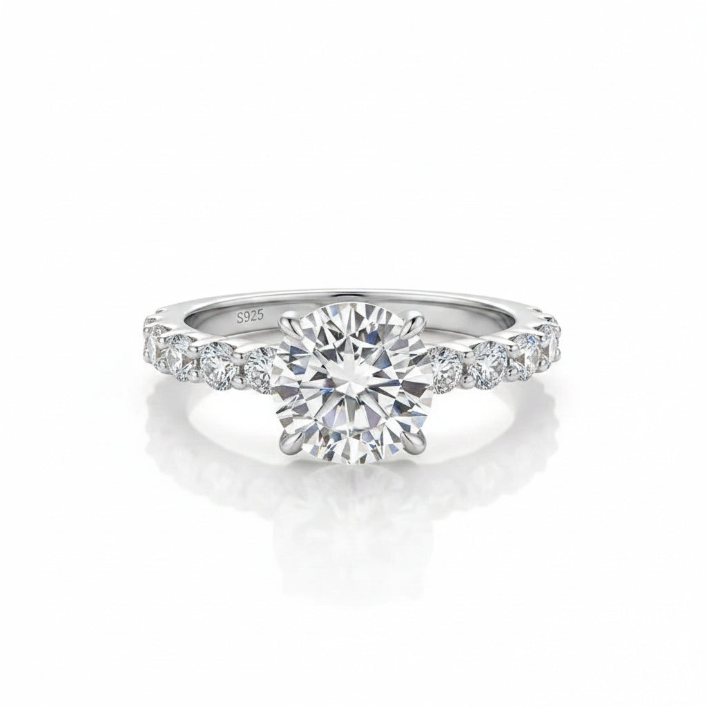 Aurevyn 2.0Ct Round White Gold Engagement Ring