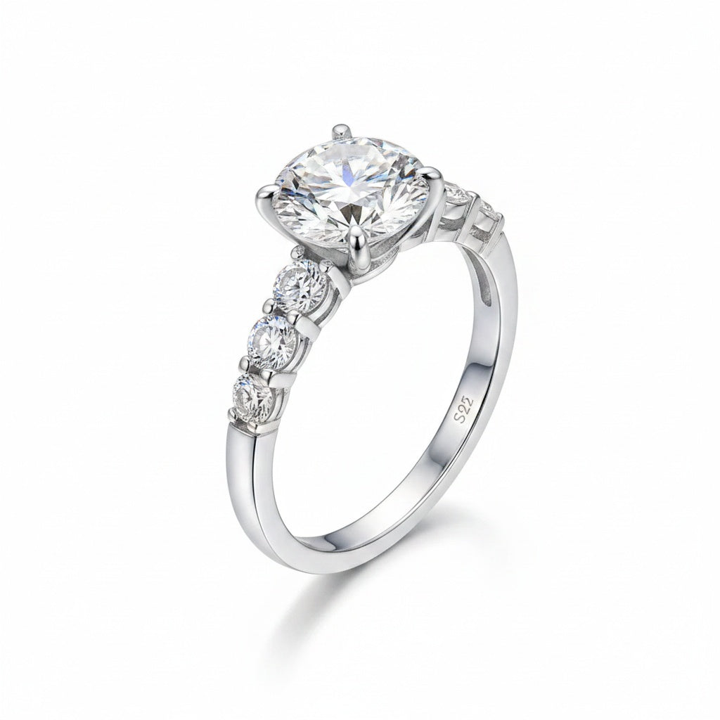 Aurevyn 2.0Ct Round White Gold Engagement Ring