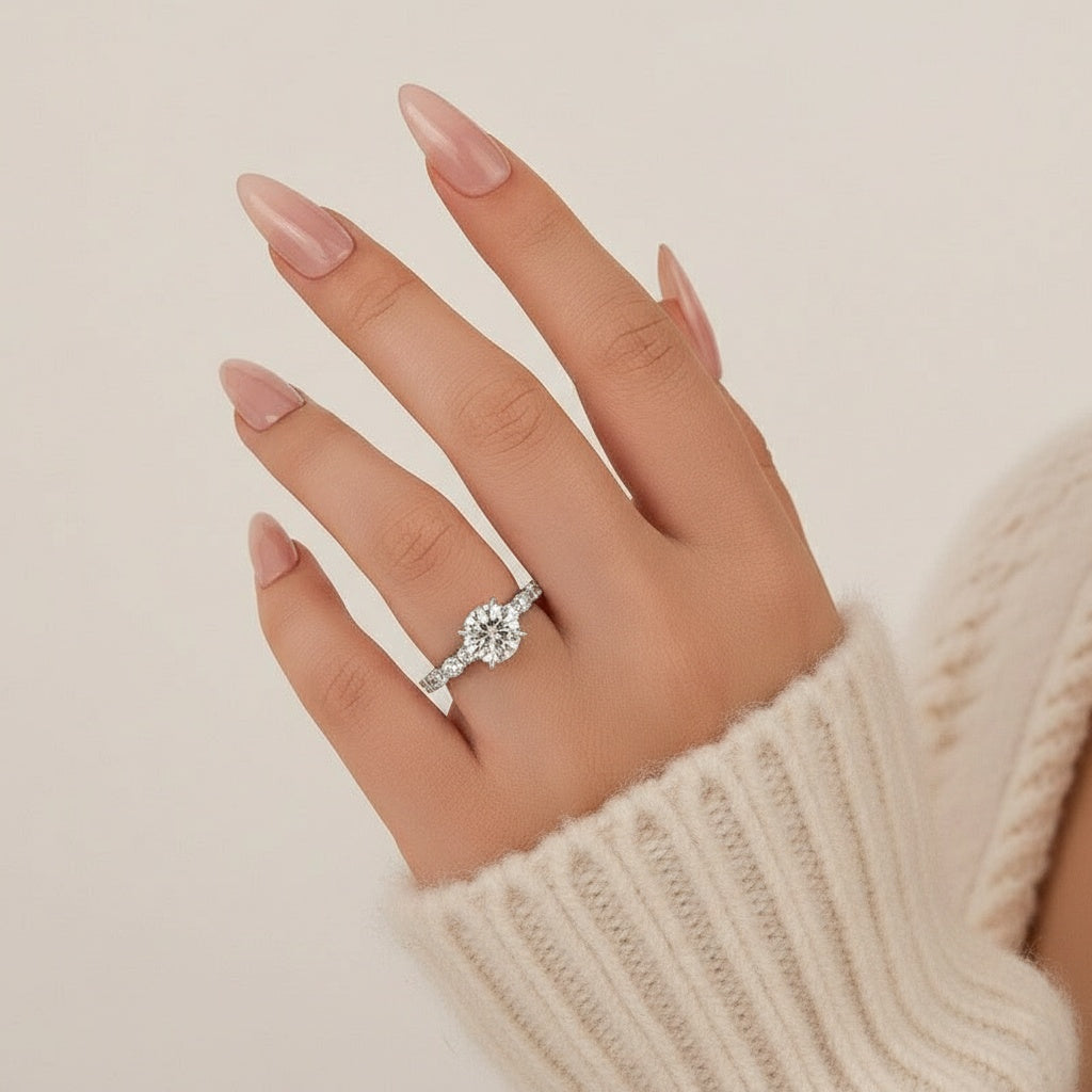 Aurevyn 2.0Ct Round White Gold Engagement Ring