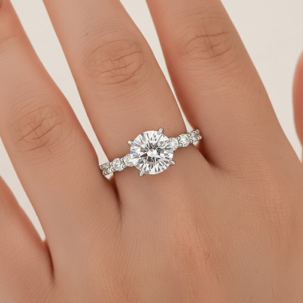Aurevyn 2.0Ct Round White Gold Engagement Ring