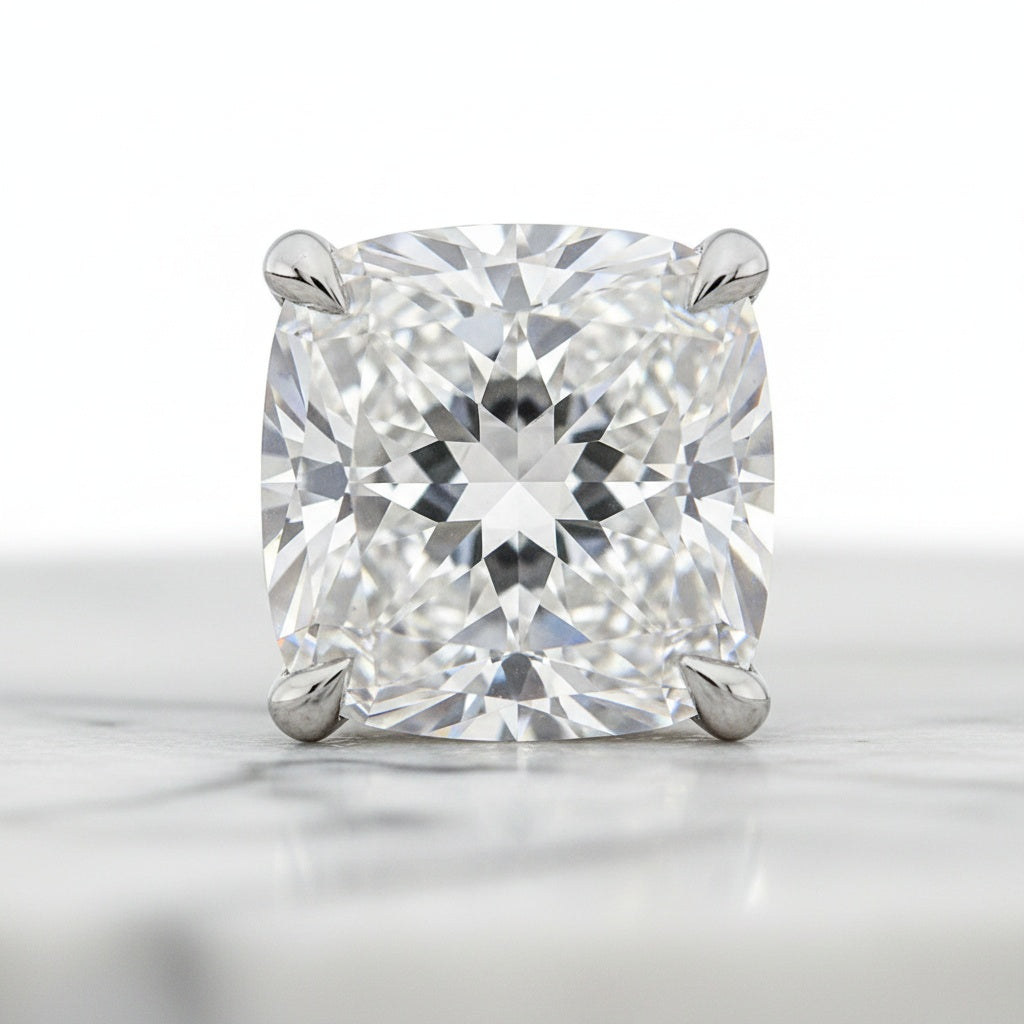 Aurevyn 2.0Ct Square Cushion Cut White Gold Wedding Ring For Women