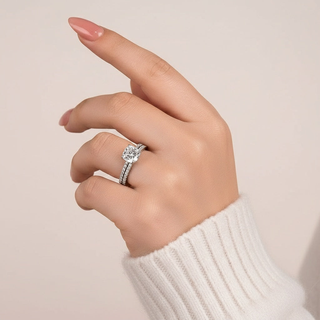 Aurevyn 2.0Ct Square Cushion Cut White Gold Wedding Ring For Women