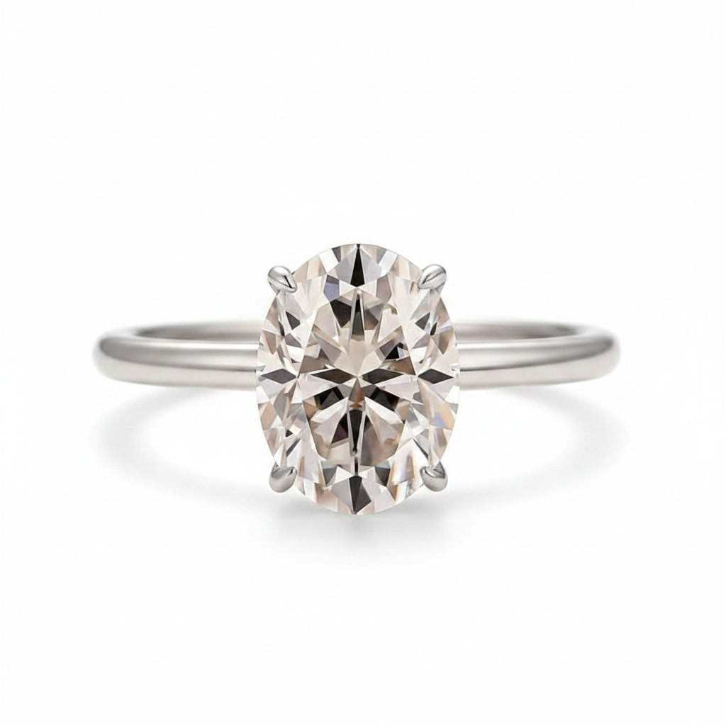 Aurevyn 2.0Ct~5.5Ct Oval Cut Promise Ring For Women