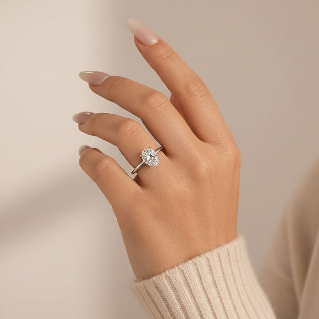 Aurevyn 2.0Ct~5.5Ct Oval Cut Promise Ring For Women