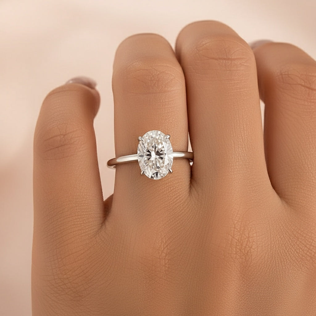 Aurevyn 2.0Ct~5.5Ct Oval Cut Promise Ring For Women