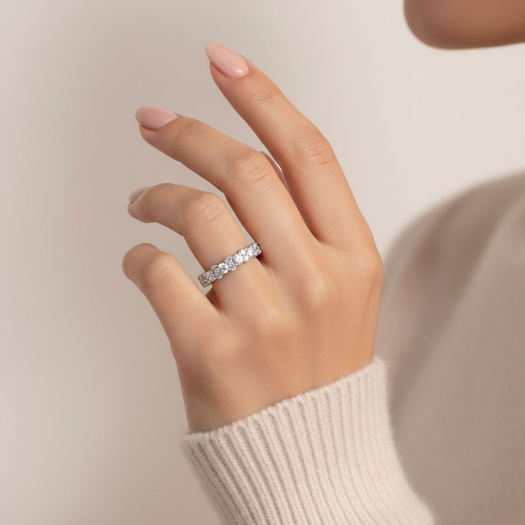Aurevyn 2.5 Ct Round Cut Full Wedding Band for Women