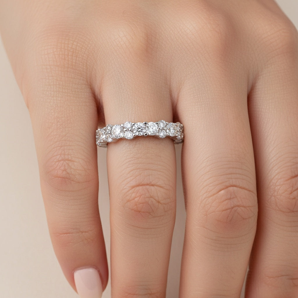 Aurevyn 2.5 Ct Round Cut Full Wedding Band for Women