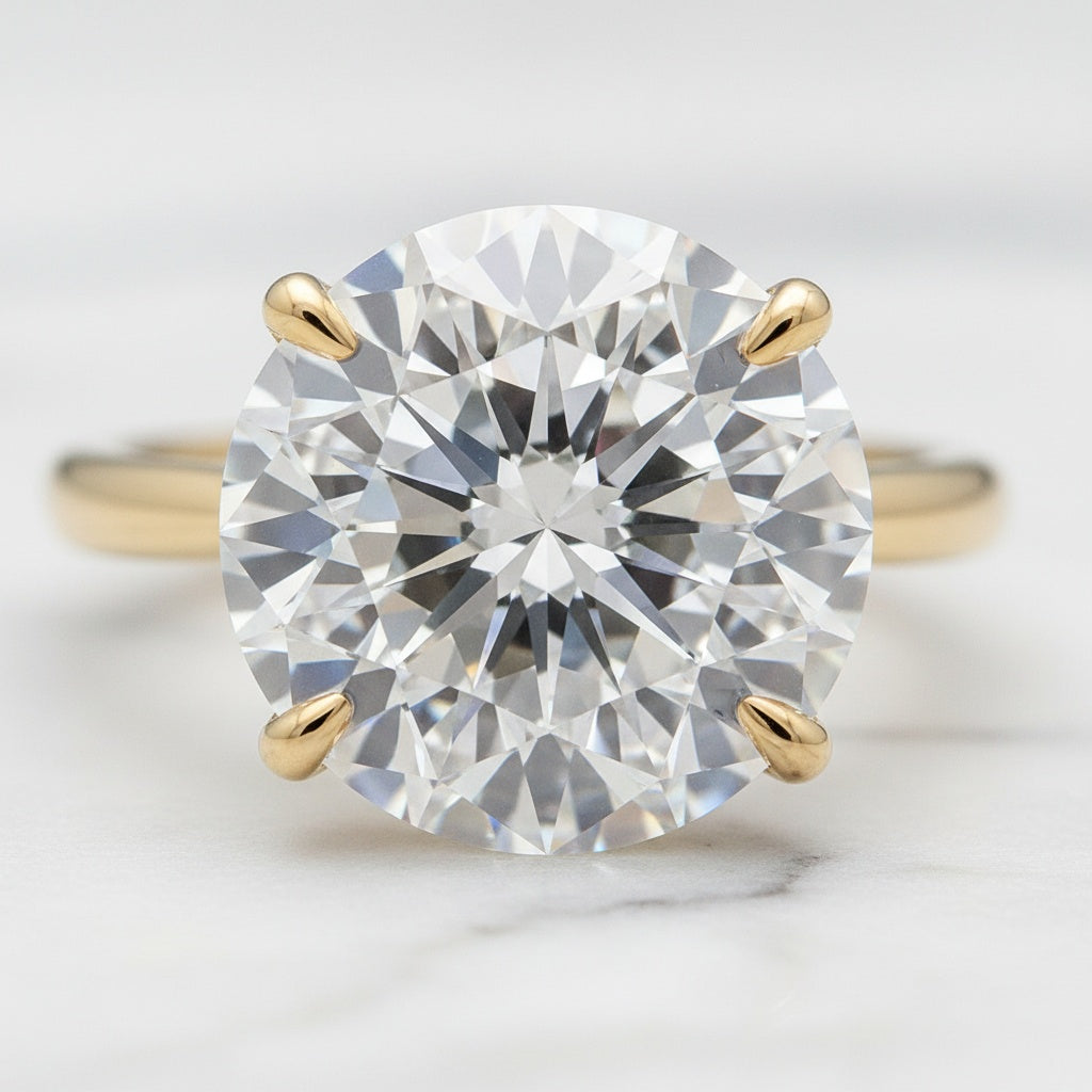 Aurevyn 2PC Moissanite 4.0Ct Round Cut Engagement Ring With Pear Cut Wedding Band Wedding Ring Set