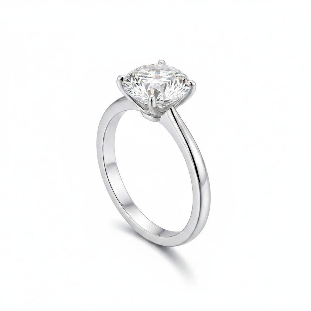 Aurevyn 3.0 Ct Round Cut 6 Prong Engagement Ring For Women