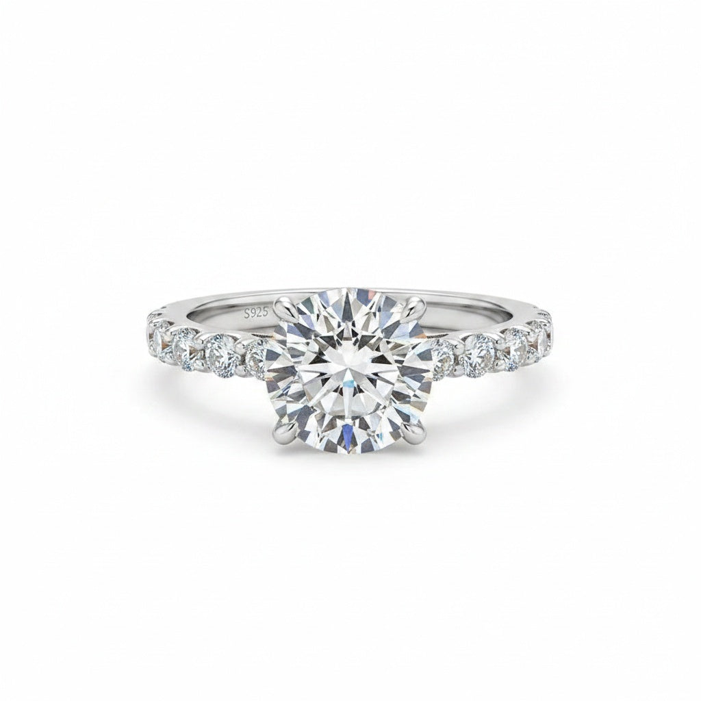 Aurevyn 3.0Ct Round White Gold Engagement Ring