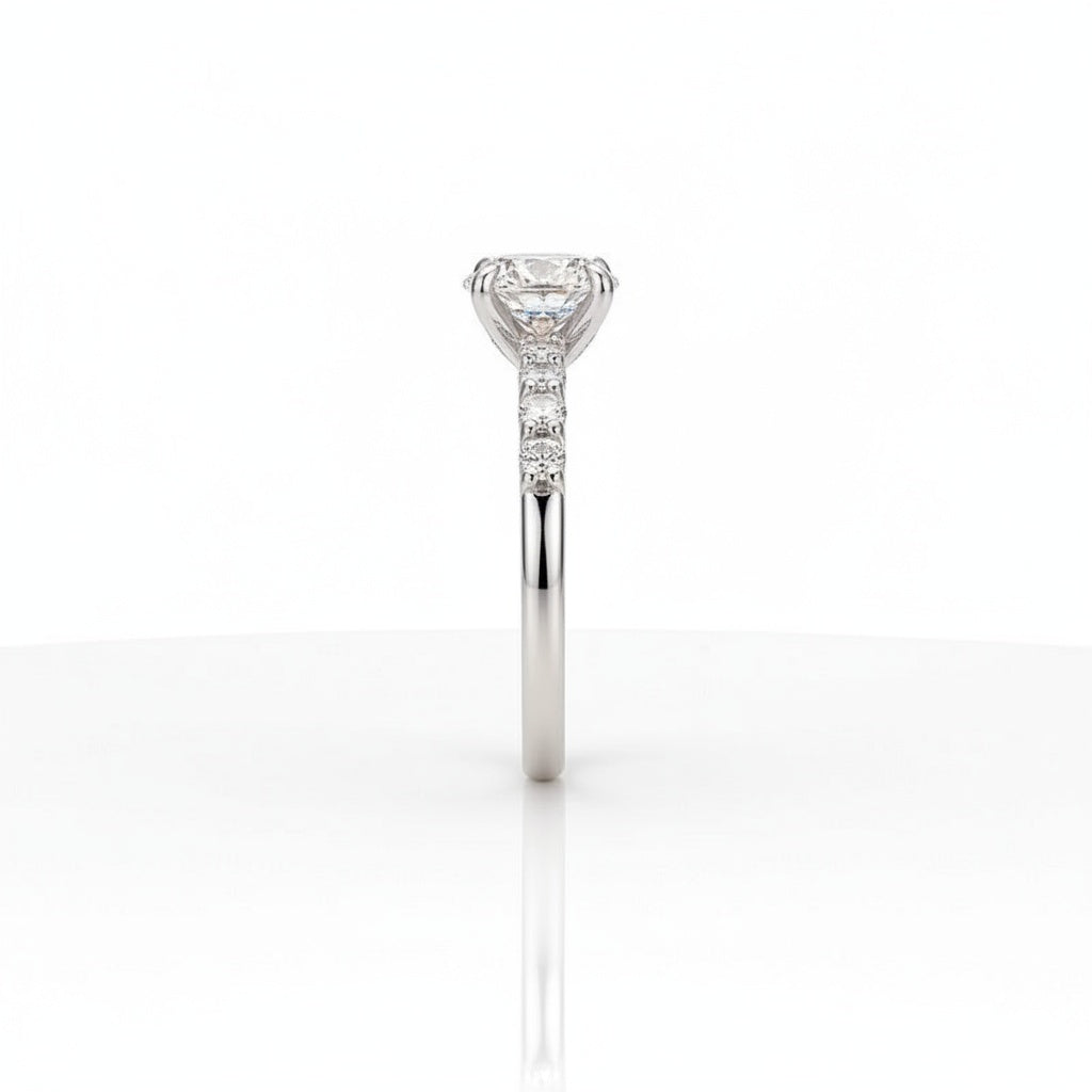Aurevyn 3.0Ct Round White Gold Engagement Ring