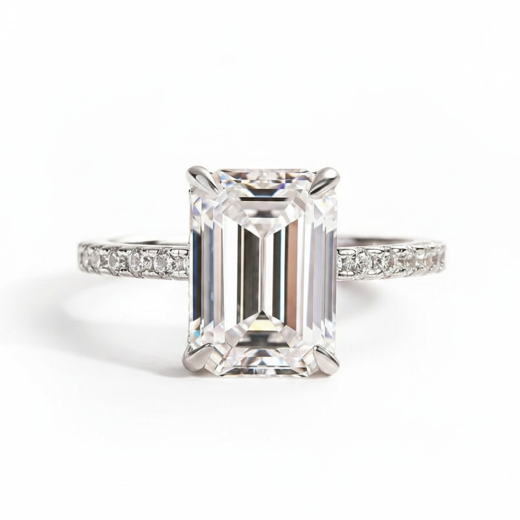 Aurevyn 3.5 Ct Emerald Cut Engagement Ring For Women