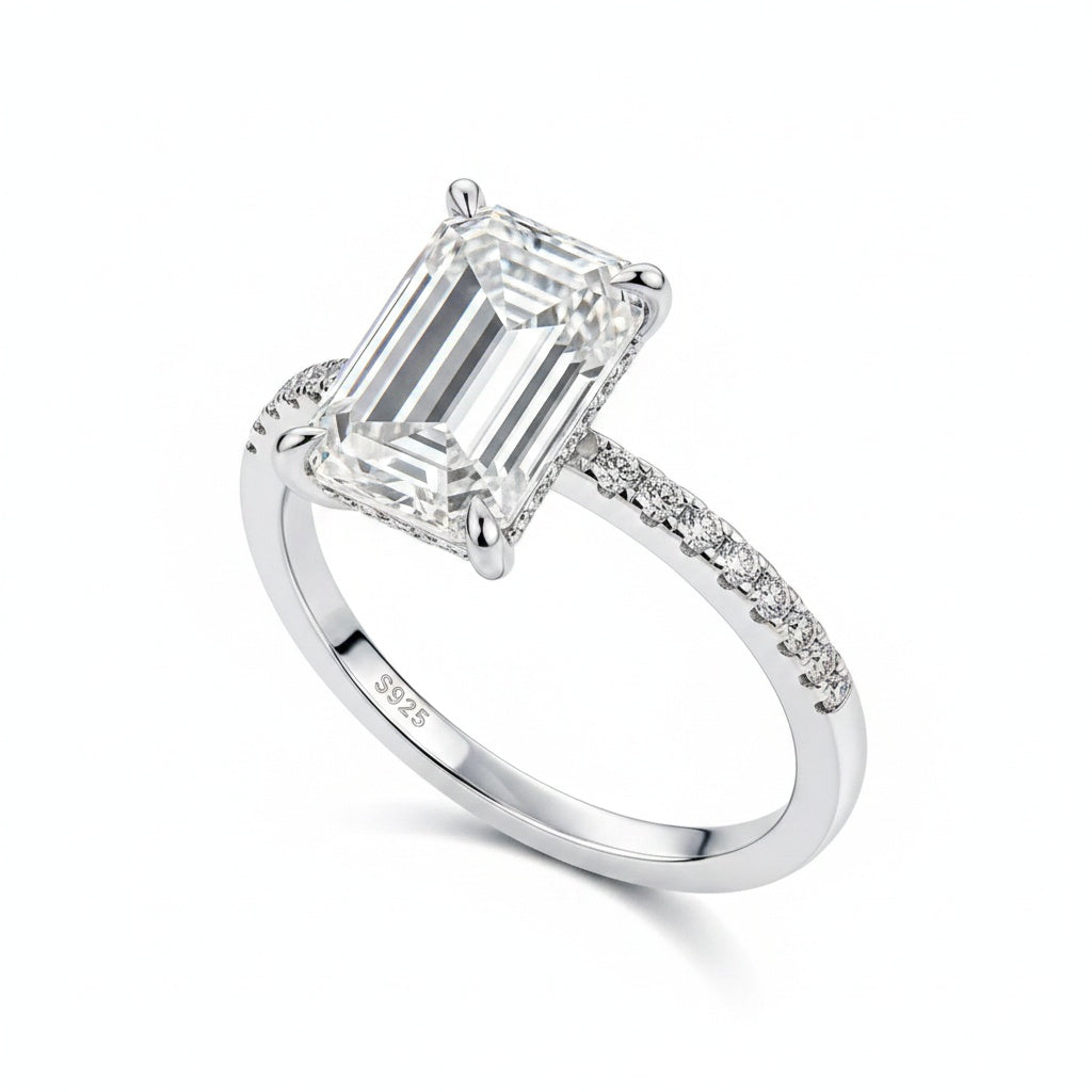 Aurevyn 3.5 Ct Emerald Cut Engagement Ring For Women