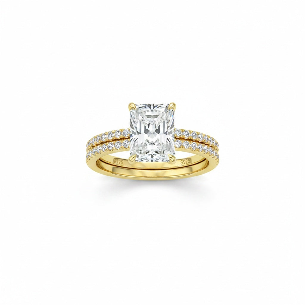 Aurevyn 3.5 Ct Radiant Cut Yellow Gold Wedding Ring For Women