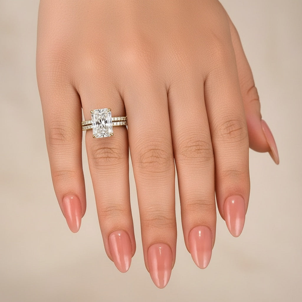Aurevyn 3.5 Ct Radiant Cut Yellow Gold Wedding Ring For Women
