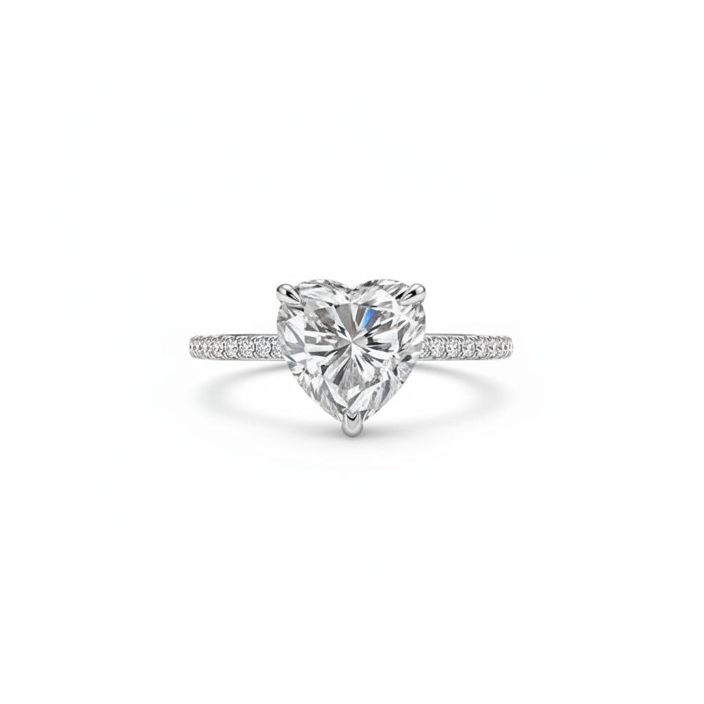 Aurevyn 4.0 Ct Heart Cut White Gold Promise Ring