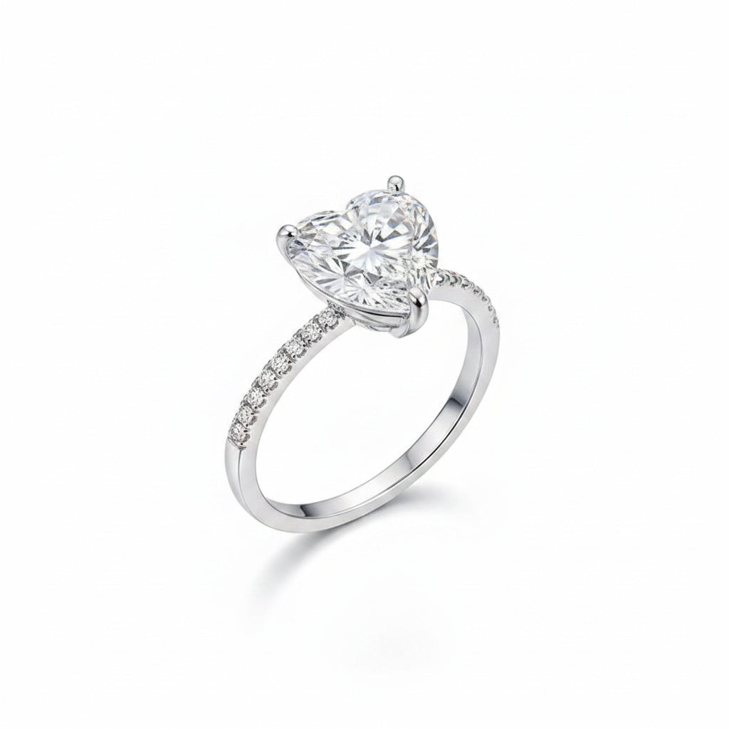Aurevyn 4.0 Ct Heart Cut White Gold Promise Ring