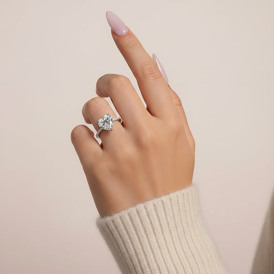 Aurevyn 4.0 Ct Heart Cut White Gold Promise Ring
