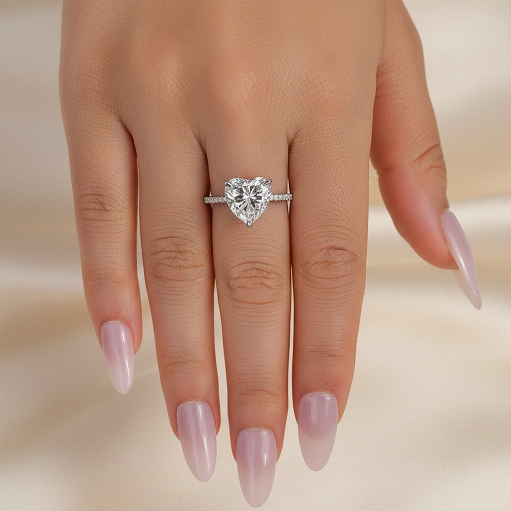 Aurevyn 4.0 Ct Heart Cut White Gold Promise Ring
