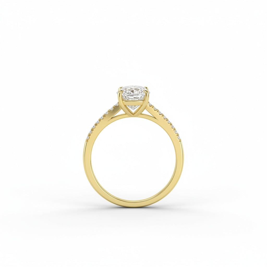 Aurevyn 4.0 Ct Marquise Cut Yellow Gold Half-Coverage Engagement Ring