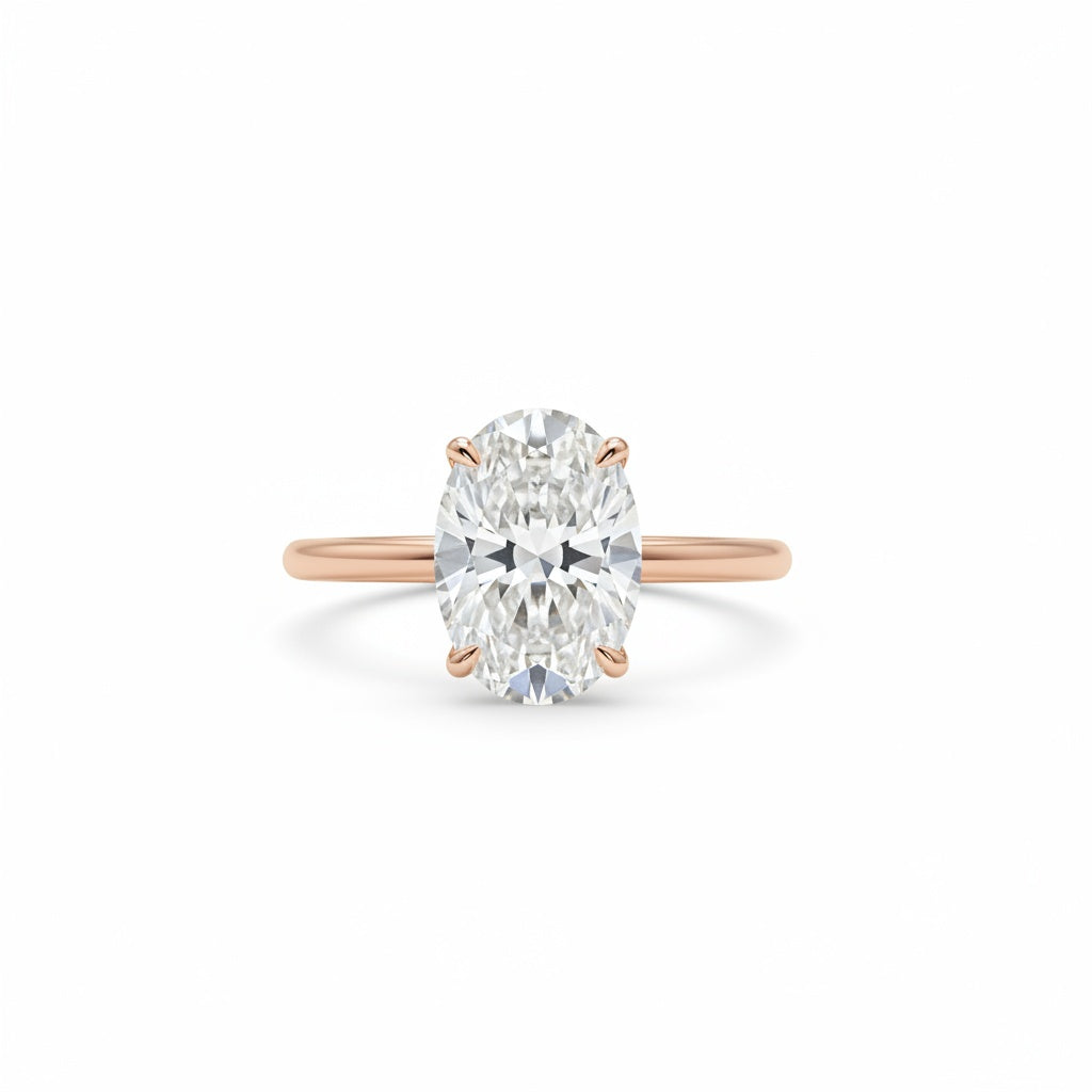Aurevyn 4.0 Ct Oval Cut Rose Gold Promise Ring For Women