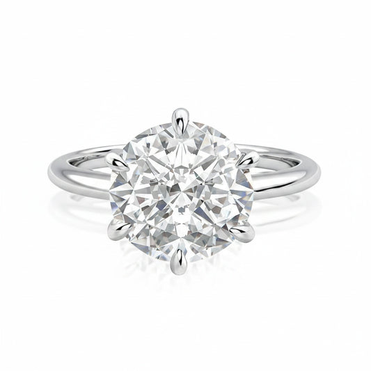 Aurevyn 4.0 Ct Round Cut 6 Prong Engagement Ring For Women