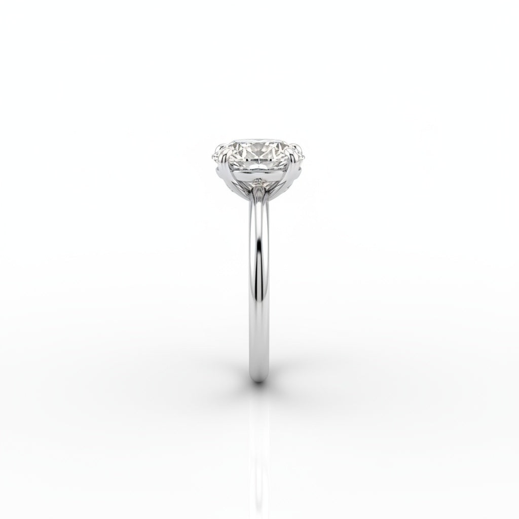 Aurevyn 4.0 Ct Round Cut 6 Prong Engagement Ring For Women