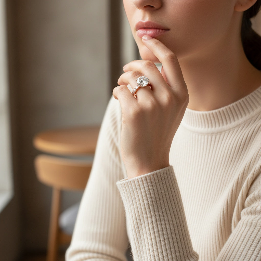 Aurevyn 4.0 Ct Round Rose Gold Engagement Ring
