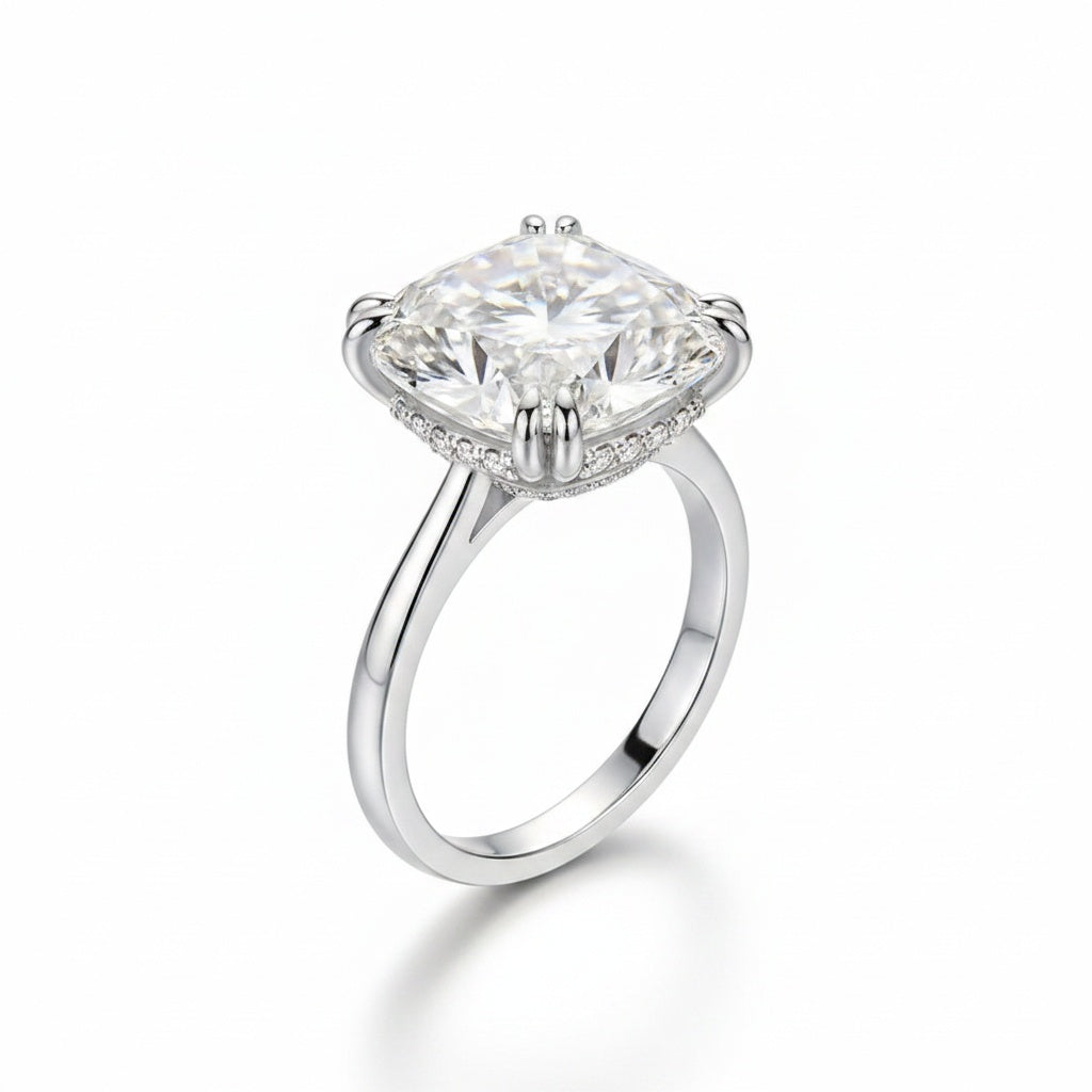Aurevyn 4.5 Ct Cushion Cut White Gold Engagement Ring