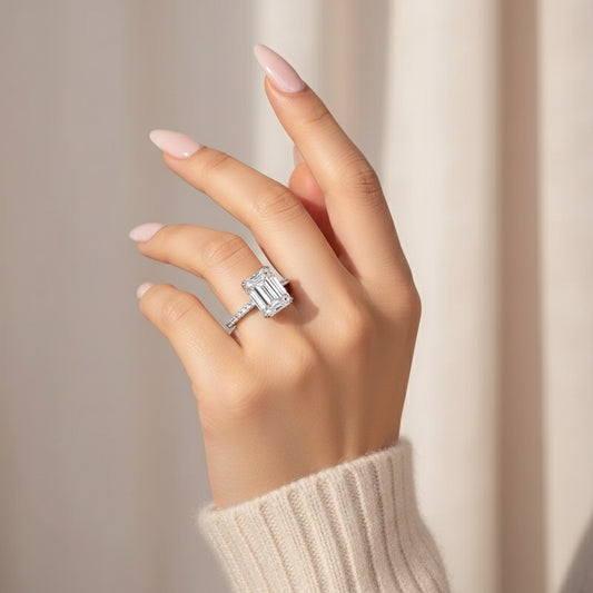 Aurevyn 4.5 Ct Emerald Cut Engagement Ring For Women