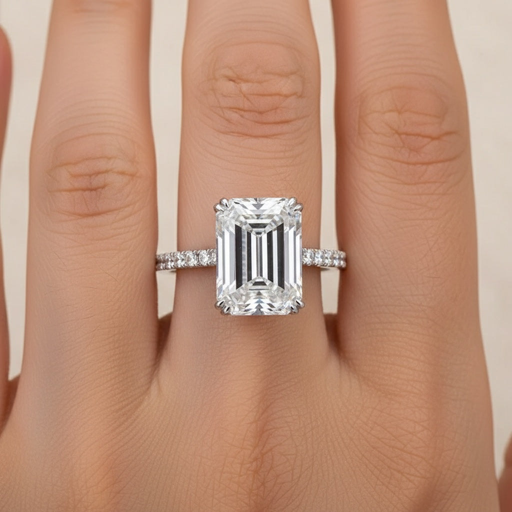 Aurevyn 4.5 Ct Emerald Cut Engagement Ring For Women