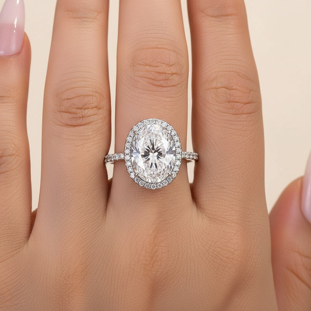 Aurevyn 4.5 Ct Oval White Gold Promise Ring