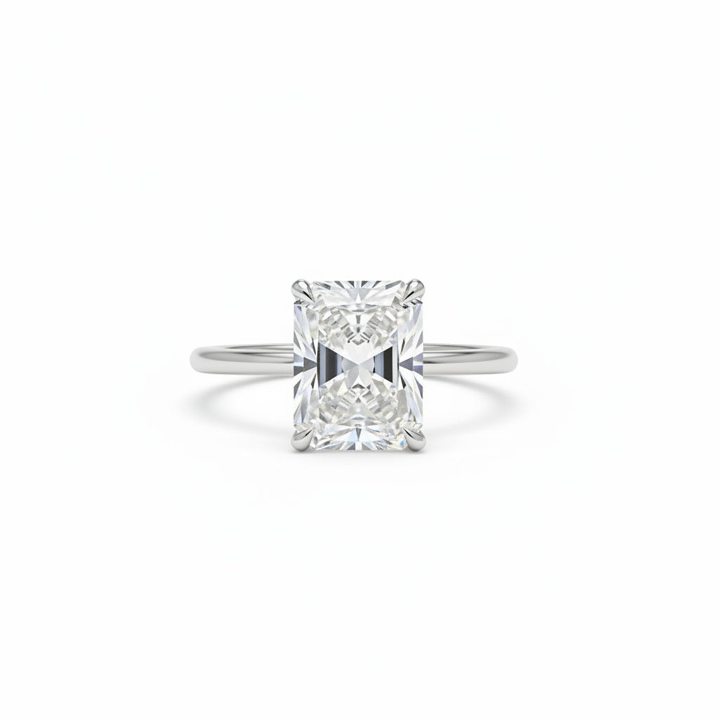 Aurevyn 4.5 Ct Radiant Cut White Gold Engagement Ring