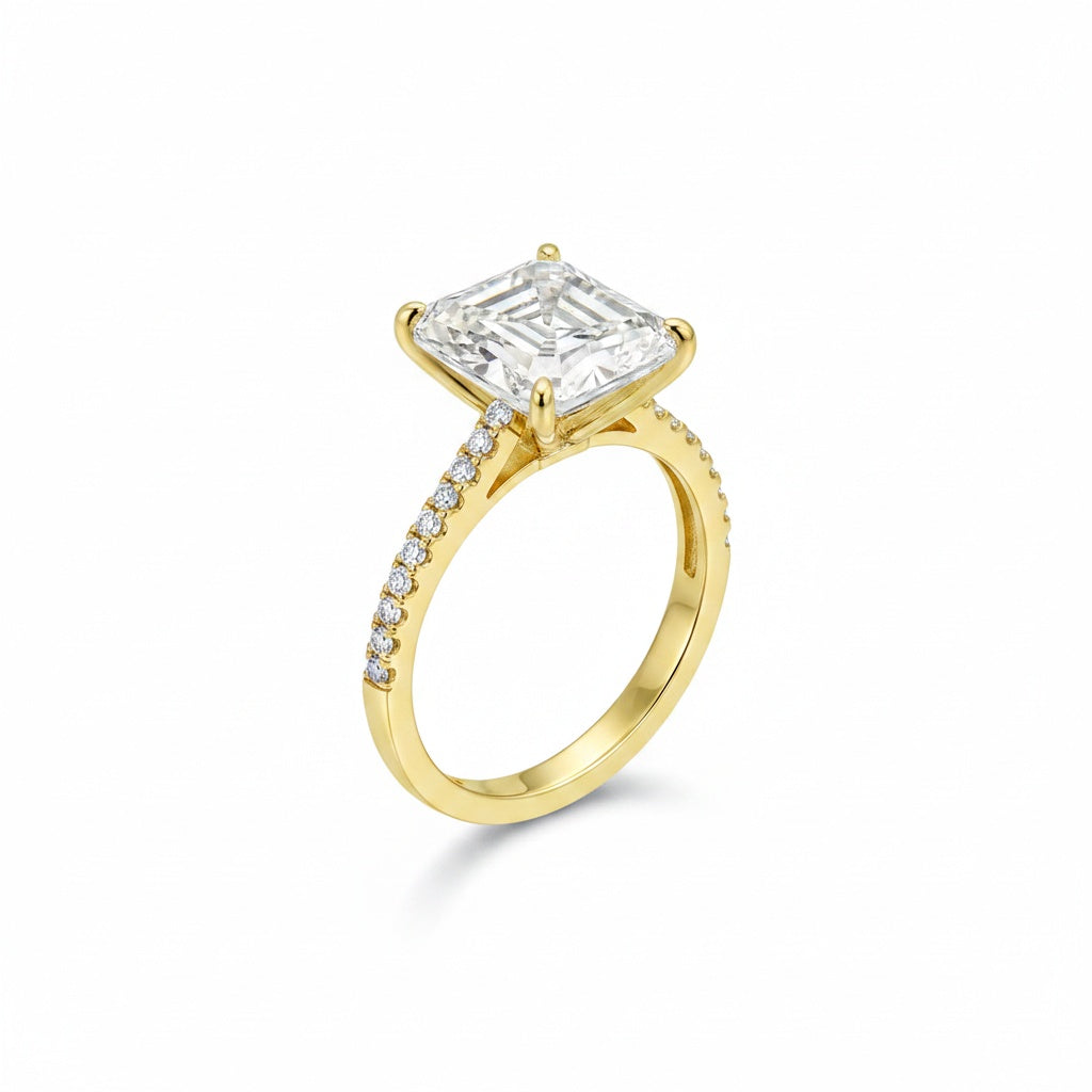 Aurevyn 4.5Ct Radiant Cut Yellow Gold Travel Promise Ring