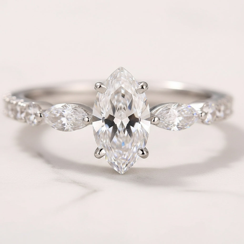Aurevyn Eternity Stackable Moissanite Diamonds Wedding Band Set