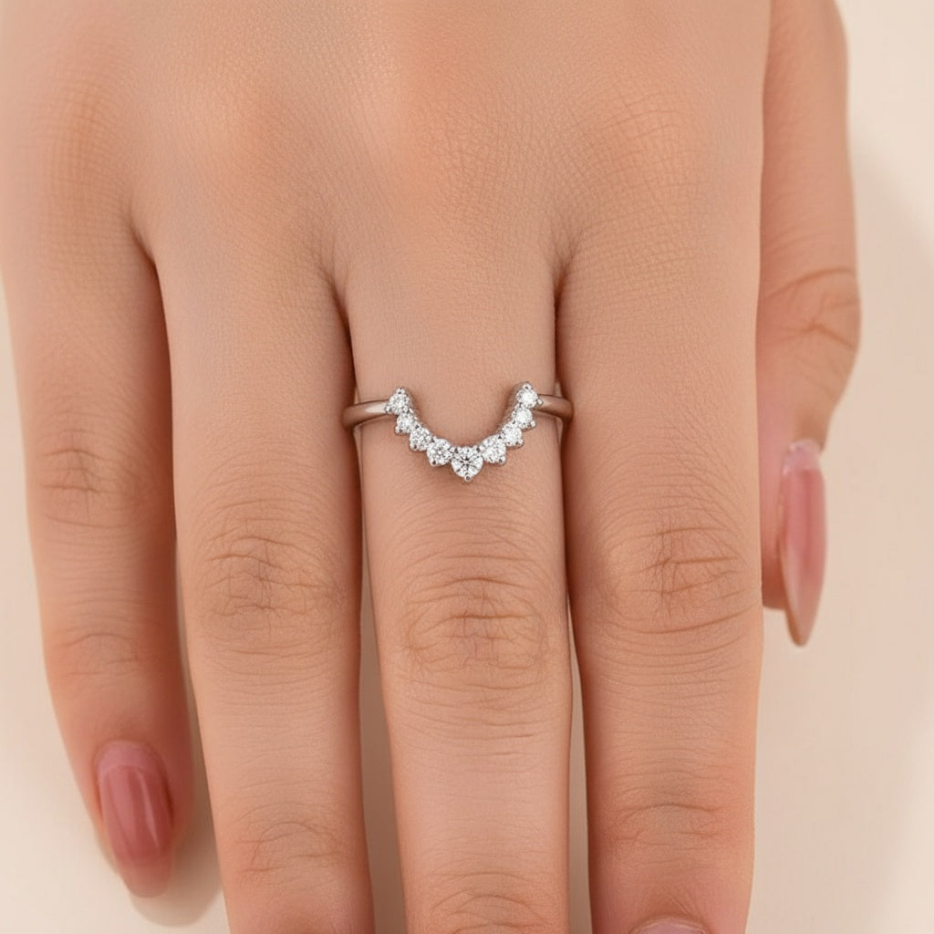 Aurevyn Moissanite 0.5Ct White Gold Contoured Ring