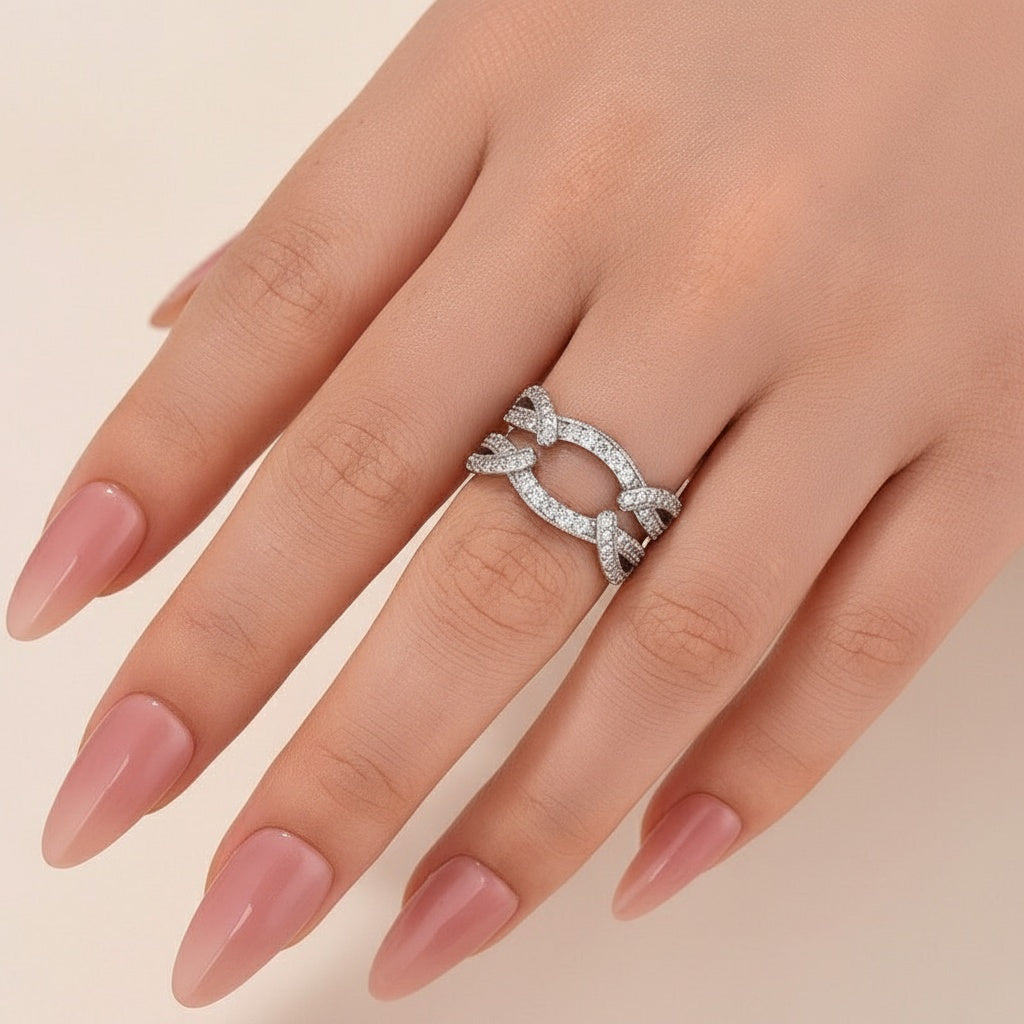 Aurevyn Moissanite 1.0Ct Round Cut Jacket Wedding Band