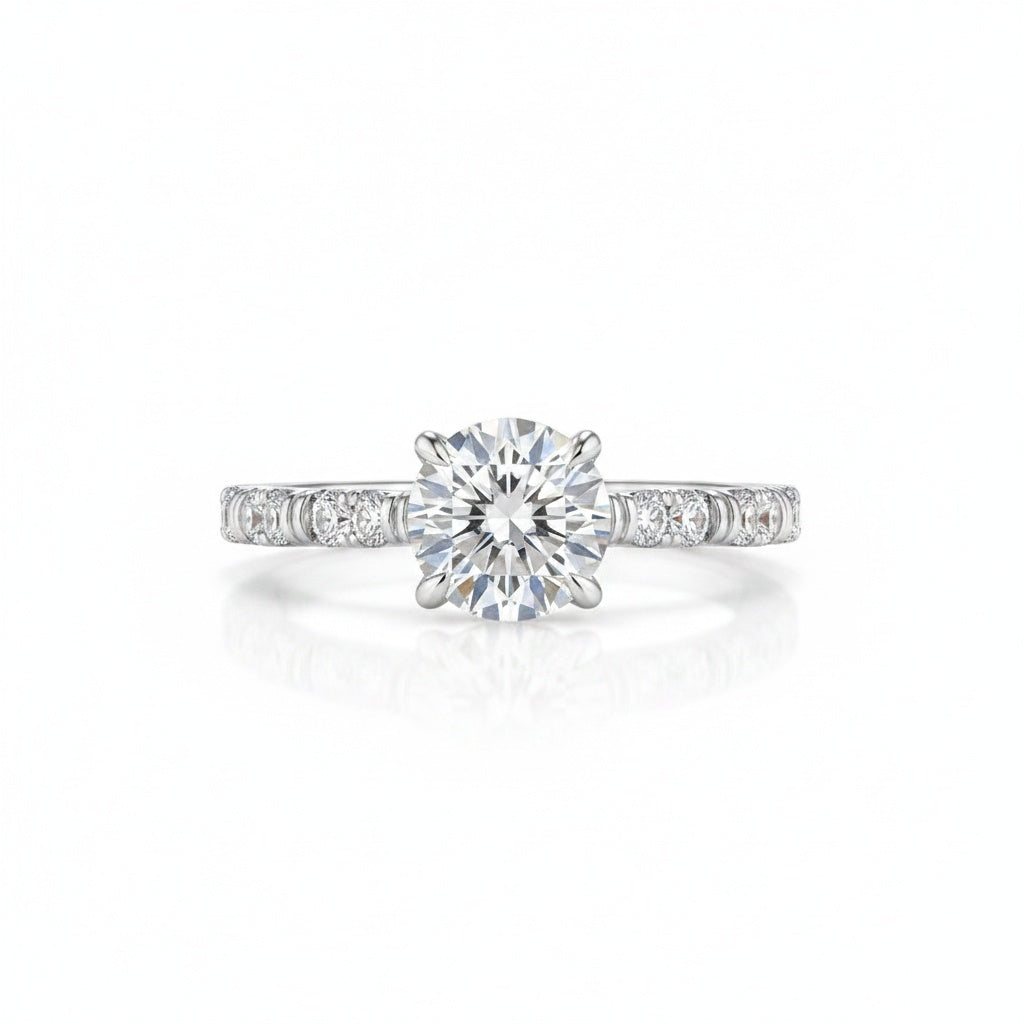 Aurevyn Moissanite 1.2 Ct Round Cut White Gold Engagement Ring