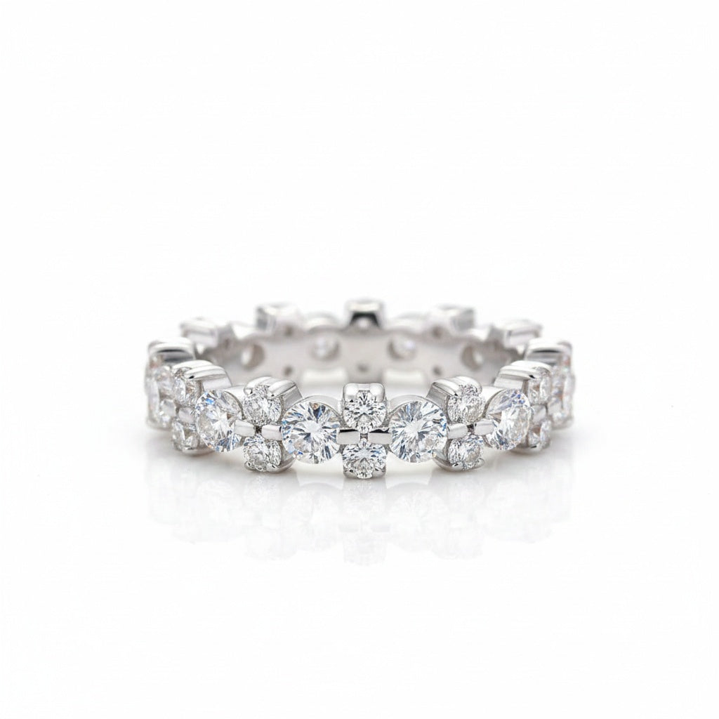 Aurevyn Moissanite 2.5 Ct Round Cut Full Wedding Band for Women