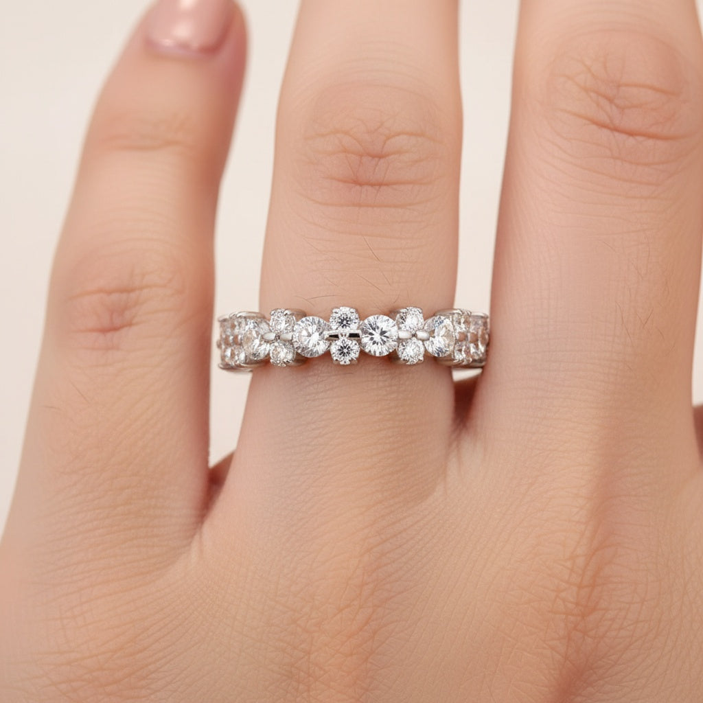 Aurevyn Moissanite 2.5 Ct Round Cut Full Wedding Band for Women