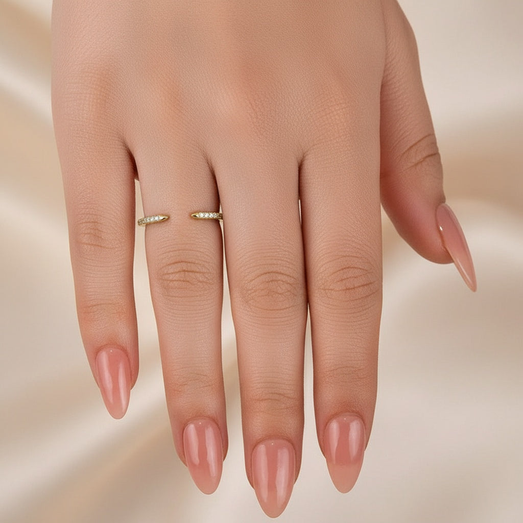 Aurevyn Open Moissanite Diamond Pavé Spacer Ring