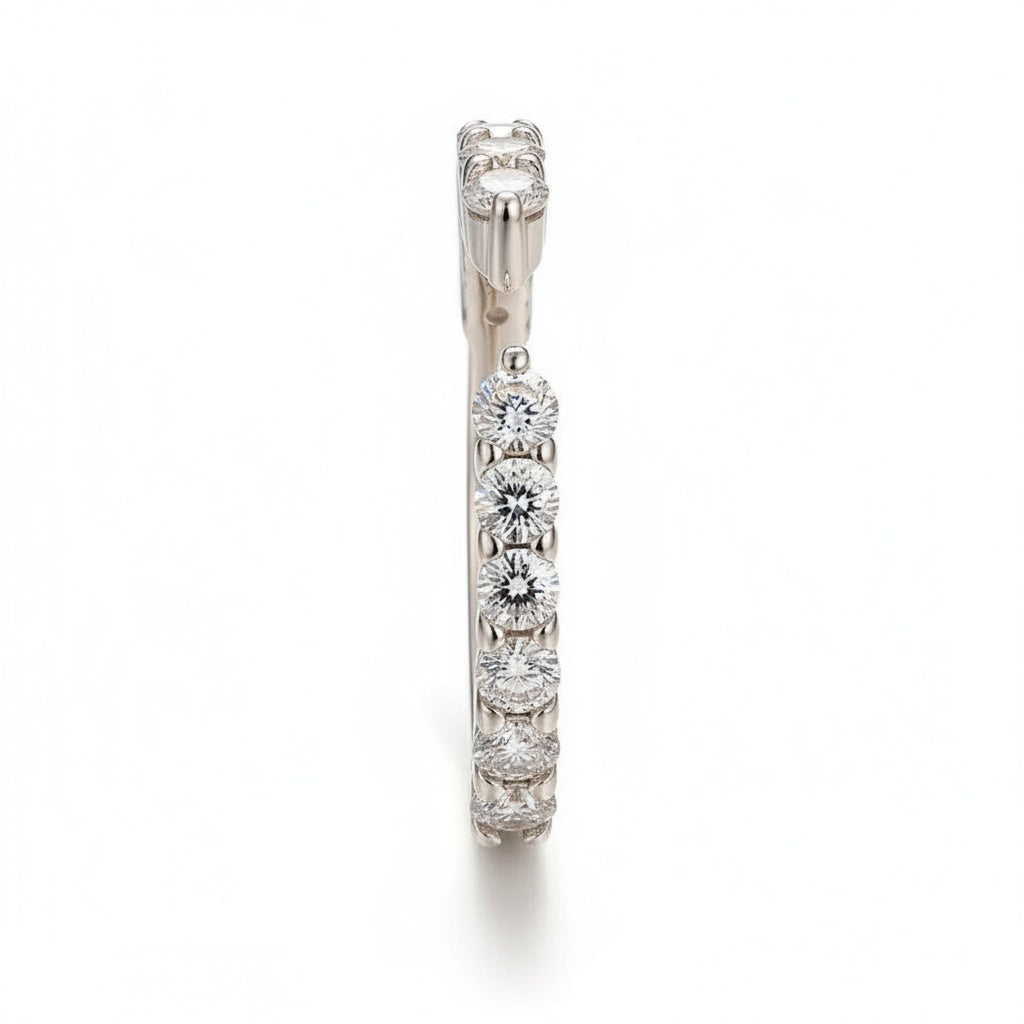 Aurevyn Open Round Cut White Gold Wedding Band