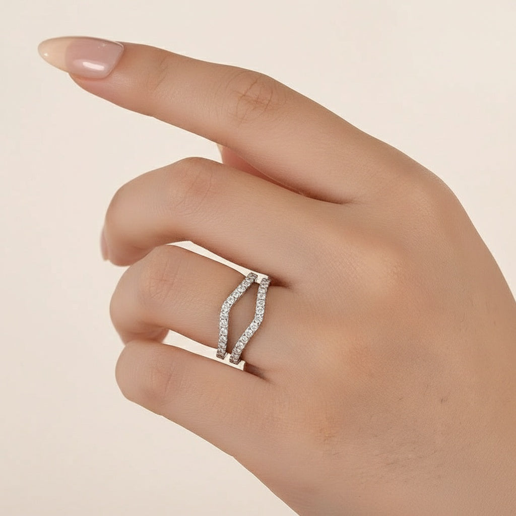 Aurevyn Pavé Full Eternity Round Cut Enhancer Wedding Band