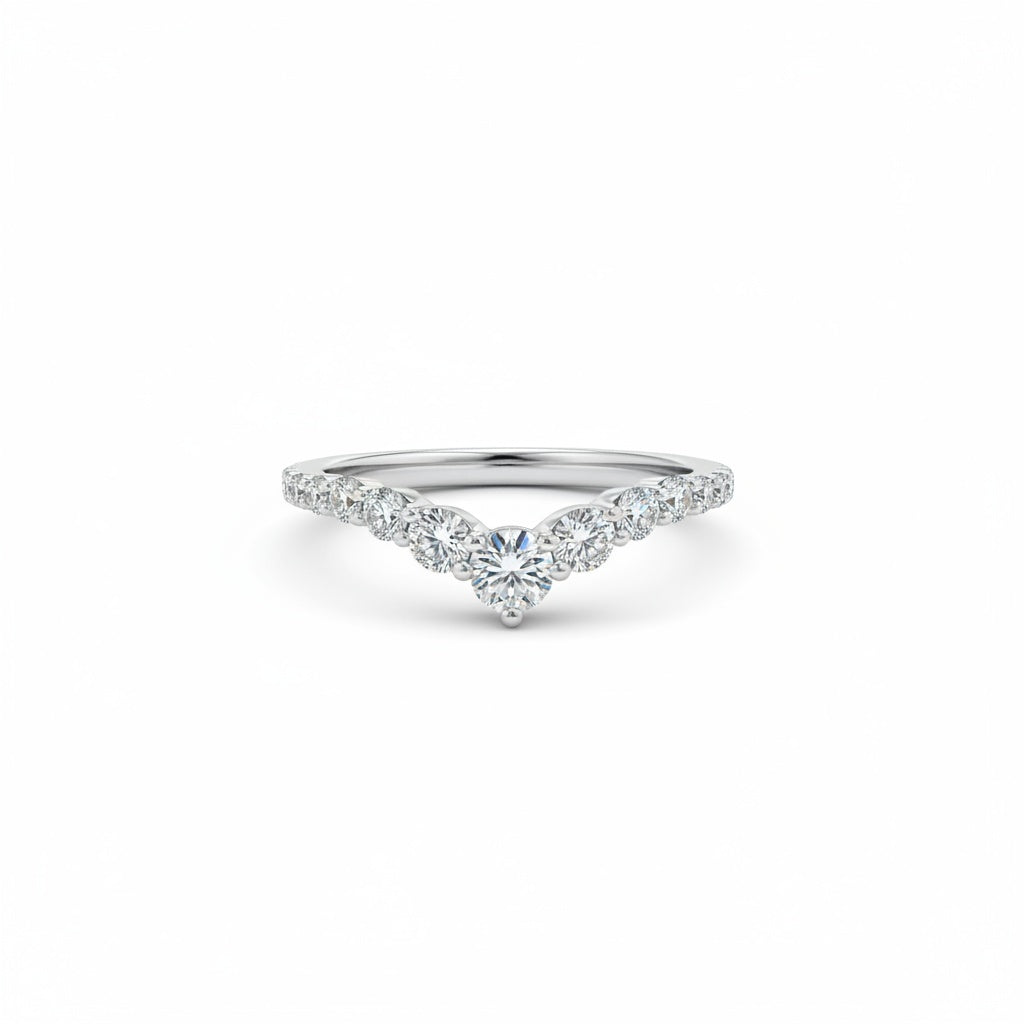 Aurevyn Round Cut White Gold Anniversary Ring
